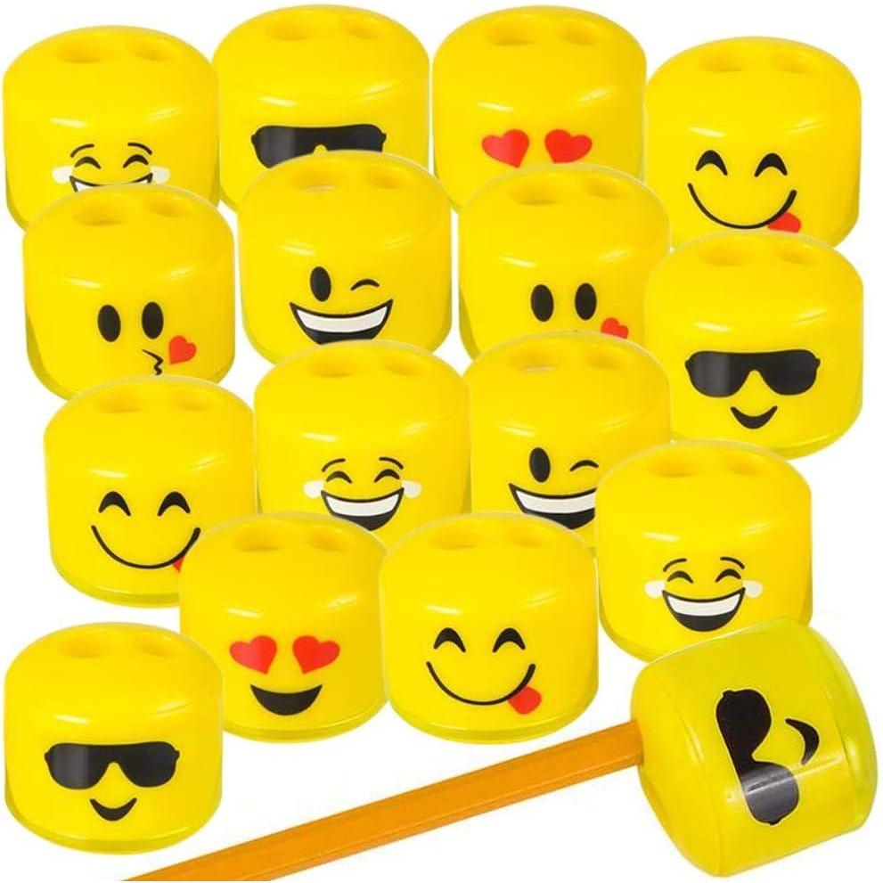 image:imageArtCreativity Emoticon Sharpeners for Kids Bulk Pack of 24 Emoticon Smile Face Pencil and Crayon Sharpeners Fun School Supplies for Children Emoticon Birthday Party Favors for Boys and Girls
