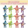 ArtCreativity 12 Set 1.75” Mini Monkey Parachute Toys for Kids for Boys and Girls, Vinyl Toys in Assorted Colors,Durable Plastic Guys Playset, Fun Zoo Animal Themed Party Favors