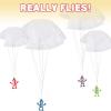 ArtCreativity 12 Set 1.75” Mini Monkey Parachute Toys for Kids for Boys and Girls, Vinyl Toys in Assorted Colors,Durable Plastic Guys Playset, Fun Zoo Animal Themed Party Favors