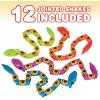 ArtCreativity 15 Inches Snake Toy, Wacky Wiggly Jointed Snake Toys – Set of 12, Long Plastic Wiggle Snakes for Kids – Novelty Snake Fidget Toy for Kids Gift Idea for Boys and Girls(Small)
