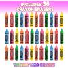 ArtCreativity 2.5 Inch Crayon Erasers for Kids – Mini Erasers Bulk Set of 36 – Durable Pencil Rubbers in Assorted Colors – School Stationery Supplies – Birthday Party Favors for Kids, Classroom Prize