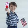 ArtCreativity 7.5 Inch Light Up Patriotic Magic Ball Wand for Kids, Batteries Included, Flashing LED Light Up Spinner Toy for Boys and Girls, 4th of July Toy for Kids, Birthday Party Favor(Small)