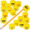 ArtCreativity Emoticon Sharpeners for Kids, Bulk Pack of 24, Emoticon Smile Face Pencil and Crayon Sharpeners, Fun School Supplies for Children, Emoticon Birthday Party Favors for Boys and Girls