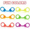 ArtCreativity Mini Stretch Finger Cuffs for Kids – Pack of 144 – Rubber Hand Cuffs for Fingers, Police Theme Party Supplies, Neon Party Favors, Goodie Bag and Pinata Fillers – Assorted Vibrant Colors