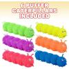 ArtCreativity Puffer Caterpillars, Set of 6, Squeeze Toys for Children in 6 Bright Colors, Kids’ Stress Relief Toys for Satisfying Sensory Feedback, Animal Party Decorations and Goodie Bag Fillers