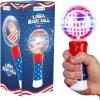 ArtCreativity 7.5 Inch Light Up Patriotic Magic Ball Wand for Kids, Batteries Included, Flashing LED Light Up Spinner Toy for Boys and Girls, 4th of July Toy for Kids, Birthday Party Favor(Small)