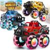 ArtCreativity Monster Truck Toys 3 Pack with Motion Activated Light up Wheels Friction Powered Push and Go Vehicles for Boys Age 3-8 Realistic 4×4 Monster Trucks for Easter Basket Birthday Gifts