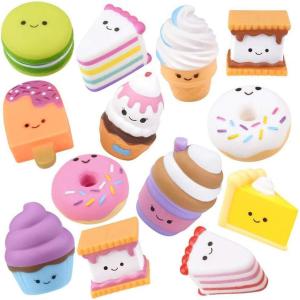 ArtCreativity Food Toys for Kids (Set of 50) Assorted Rubber Sweet Treats, Pretend Play Food for Boys and Girls, Snack Themed Birthday Party Favors, Unique Goody Bag Fillers for Children