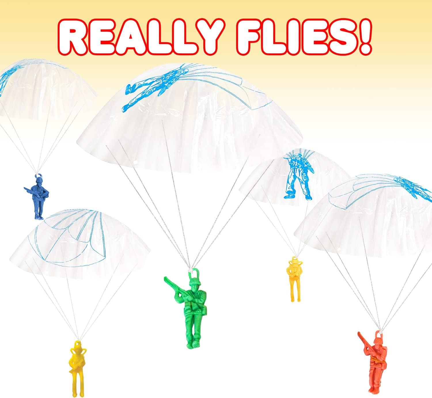 image:imageArtCreativity 36 Packs  25 Army Parachute Toys for Kids Vinyl Parachute Men Toy in Assorted Colors Durable Plastic Army Men Action Figures Hand Throwing for Boys amp Girls