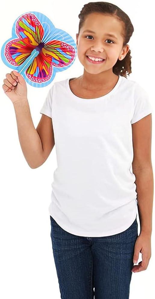 image:imageArtCreativity 95 Inch Handheld Butterfly Folding Fans  Pack of 12 Foldable Fans in Assorted Colors and Designs Goodie Bag Filler Party Favors and Supplies Fun Novelties and Gifts for Kids Ages 3