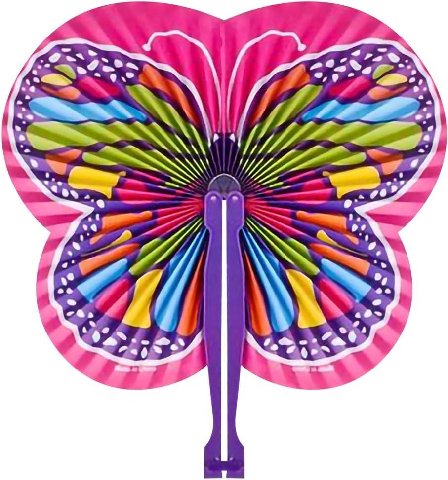image:imageArtCreativity 95 Inch Handheld Butterfly Folding Fans  Pack of 12 Foldable Fans in Assorted Colors and Designs Goodie Bag Filler Party Favors and Supplies Fun Novelties and Gifts for Kids Ages 3