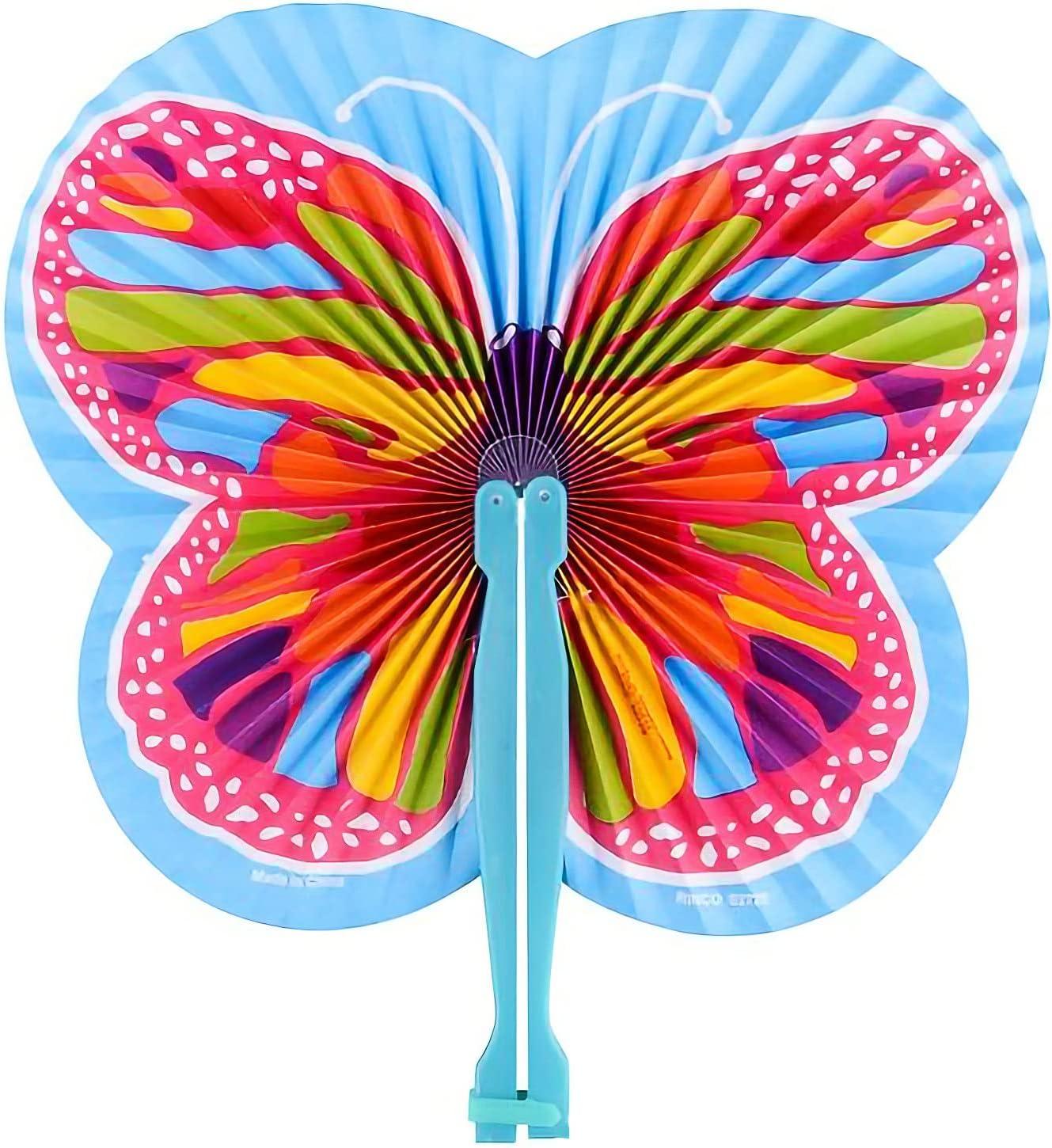 image:imageArtCreativity 95 Inch Handheld Butterfly Folding Fans  Pack of 12 Foldable Fans in Assorted Colors and Designs Goodie Bag Filler Party Favors and Supplies Fun Novelties and Gifts for Kids Ages 3