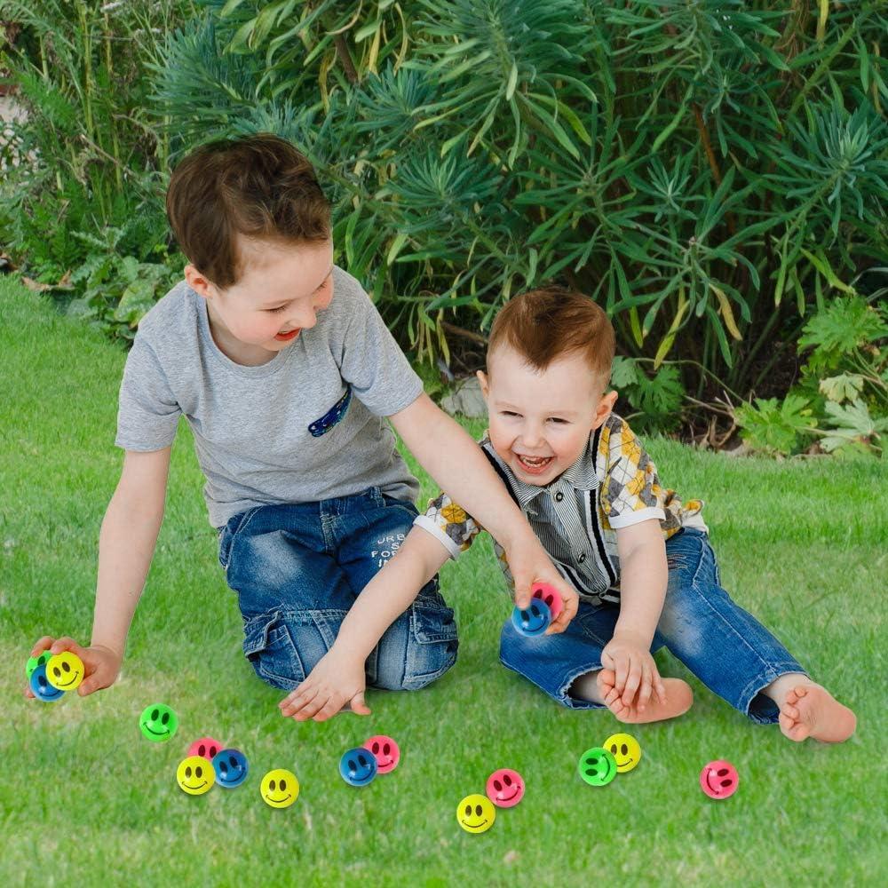 image:imageArtCreativity Mini Smile Face Bouncing Balls  Bulk Pack of 1441 Inch Bouncy Balls in Assorted Bright Neon Colors  Best Birthday Party Favors and Piata Fillers for Boys and Girls