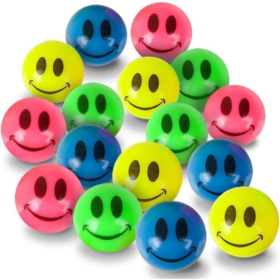 image:imageArtCreativity Mini Smile Face Bouncing Balls  Bulk Pack of 1441 Inch Bouncy Balls in Assorted Bright Neon Colors  Best Birthday Party Favors and Piata Fillers for Boys and Girls