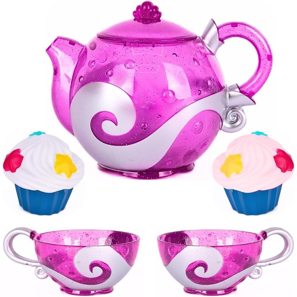 image:imagePrincess Tea amp Treats Water Toy Set  Girls Bath amp Pool Beach Toys Tea Party Playset  Teapot 2 Tea Cups Silicone Cupcakes That Spray Water  Water Safe  Toddler Summer Princess Party Favor amp Decor