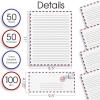 ArtCreativity 100 Pieces Vintage Stationery Paper and Envelopes Set – 50 Double Sided Airmail Sheets and 50 Envelopes – Pen Pal Stationery Letters and Envelopes with Air Mail Design