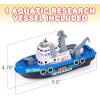 ArtCreativity Aquatic Research Vessel, Battery Operated Toy Boat for Kids, Floats in Water, Floating Bathtub and Pool Toy for Boys and Girls, Best Birthday Gift for Children(Research Vessel)