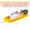 ArtCreativity Aquatic Research Vessel, Battery Operated Toy Boat for Kids, Floats in Water, Floating Bathtub and Pool Toy for Boys and Girls, Best Birthday Gift for Children(Rescue Vessel)