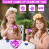 Princess Tea & Treats Water Toy Set – Girls Bath & Pool Beach Toys Tea Party Playset – Teapot, 2 Tea Cups, Silicone Cupcakes That Spray Water – Water Safe – Toddler Summer Princess Party Favor & Decor