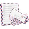 ArtCreativity 100 Pieces Vintage Stationery Paper and Envelopes Set – 50 Double Sided Airmail Sheets and 50 Envelopes – Pen Pal Stationery Letters and Envelopes with Air Mail Design