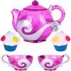 Princess Tea & Treats Water Toy Set – Girls Bath & Pool Beach Toys Tea Party Playset – Teapot, 2 Tea Cups, Silicone Cupcakes That Spray Water – Water Safe – Toddler Summer Princess Party Favor & Decor