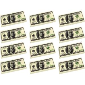 ArtCreativity 100 Dollar Bill Erasers – Set of 12-2.75 Inch Big Rubber Eraser with Money Replica Design – Fun Birthday Party Favors, Goodie Bag Fillers, Classroom, Student Gifts, School Supplies