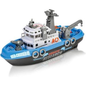 ArtCreativity Aquatic Research Vessel, Battery Operated Toy Boat for Kids, Floats in Water, Floating Bathtub and Pool Toy for Boys and Girls, Best Birthday Gift for Children(Research Vessel)