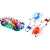 ArtCreativity – Autism Sensory Toys Bundle Light Up Transparent Sensory Car Toy for Kids Retro Light Up Gyro Wheels Set for Kids- Includes 2, 8.5 Inch Rail Twisters,
