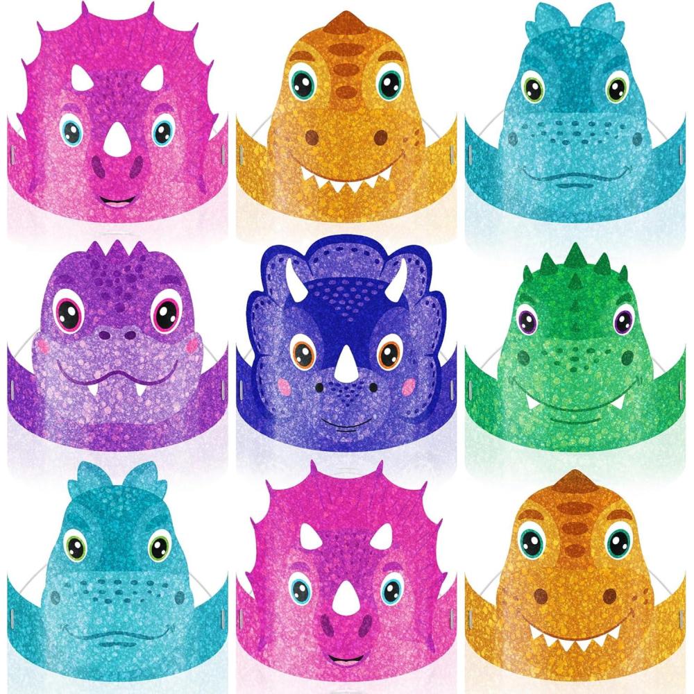 image:imageArtCreativity Dinosaur Party Hats  24 Ct  Sturdy Paper Dino Party Hats in 6 Colorful Designs  Stretchy Strings for a Comfy Fit  Fun Dinosaur Party Favors amp Supplies  Dinosaur Birthday Decorations