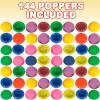 ArtCreativity 1 Inch Mini Poppers, Bulk Pack of 144, Pop-Up Half Ball Toys in Assorted Colors, Old School Retro 90s Toys for Kids, Birthday Party Favors, Goodie Bag Fillers for Boys and Girls