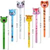 ArtCreativity Inflatable Animal Sticks, Set of 6, Animal Inflates for Kids in Assorted Designs, Zoo Party Favors and Wild One Birthday Decorations, Colorful Swimming Pool Toys for Kids
