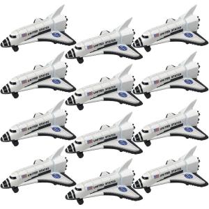 ArtCreativity Diecast Metal Space Shuttles, Set of 12, Durable Diecast NASA Space Ship Toys for Boys, Astronaut Cake Decorations, Astronaut Space Theme Party Favors, Goodie Bag Fillers(2.75″ L x 2″ W)
