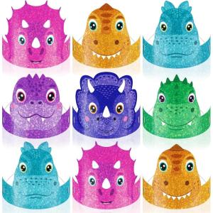 ArtCreativity Dinosaur Party Hats – 24 Ct – Sturdy Paper Dino Party Hats in 6 Colorful Designs – Stretchy Strings for a Comfy Fit – Fun Dinosaur Party Favors & Supplies – Dinosaur Birthday Decorations