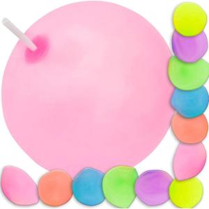ArtCreativity Jelly Balloon Ball Set – 12 Piece – Fun Balloon Balls That Bounce and Stretch – Punch Balloons – Inflation Nozzles Included – Party Favor for Kids, Gift Idea for Boys, Girls – 6 Colors