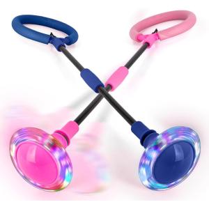 ArtCreativity Light Up Ankle Skip Ball for Kids – Set of 2 – Skipball with Motion-Activated LED Lights – Retro Toys for Boys and Girls – Outdoor Toys for Kids – Gifts for Ages 3 and Up