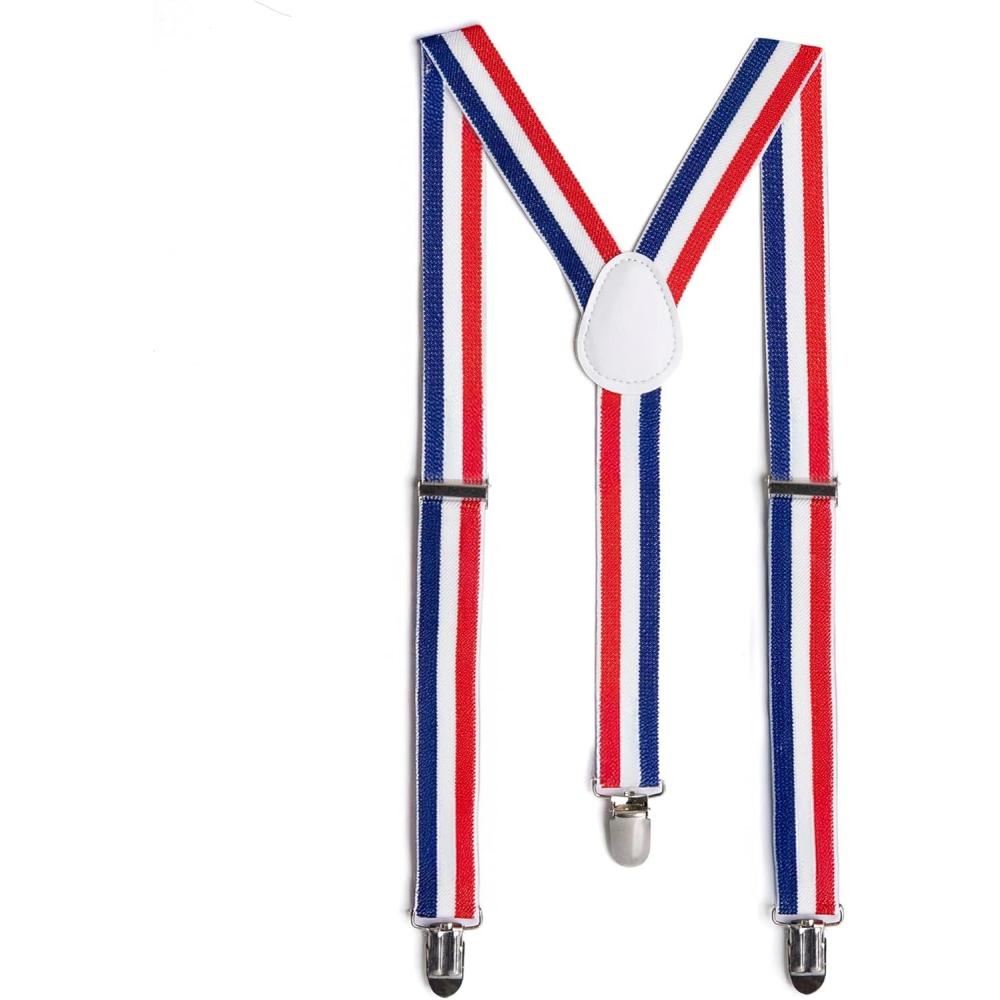 image:imageArtCreativity Patriotic USA Suspenders  1 Piece  Red White and Blue 4th of July Accessories  American Flag for Suspenders for Independence Day Outfit  Uncle Sam Costume Accessories