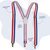 ArtCreativity Patriotic USA Suspenders – 1 Piece – Red, White, and Blue 4th of July Accessories – American Flag for Suspenders for Independence Day Outfit – Uncle Sam Costume Accessories