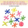 ArtCreativity Big Neon Jacks Game, 6 Sets, Each Set with 10 Plastic Jacks and 1 Marbleized Rubber Ball, Vintage Toys, Fun Activity for Kids, Birthday Party Favors for Boys and Girls(Small (Pack of 2))