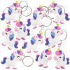 ArtCreativity Unicorn Rubber Keychains, Set of 12, Fun Key Chains for Backpack, Purse, Luggage, Unicorn Birthday Party Favors for Kids, Goodie Bag Fillers, Small Prizes for Boys and Girls(2.25″)