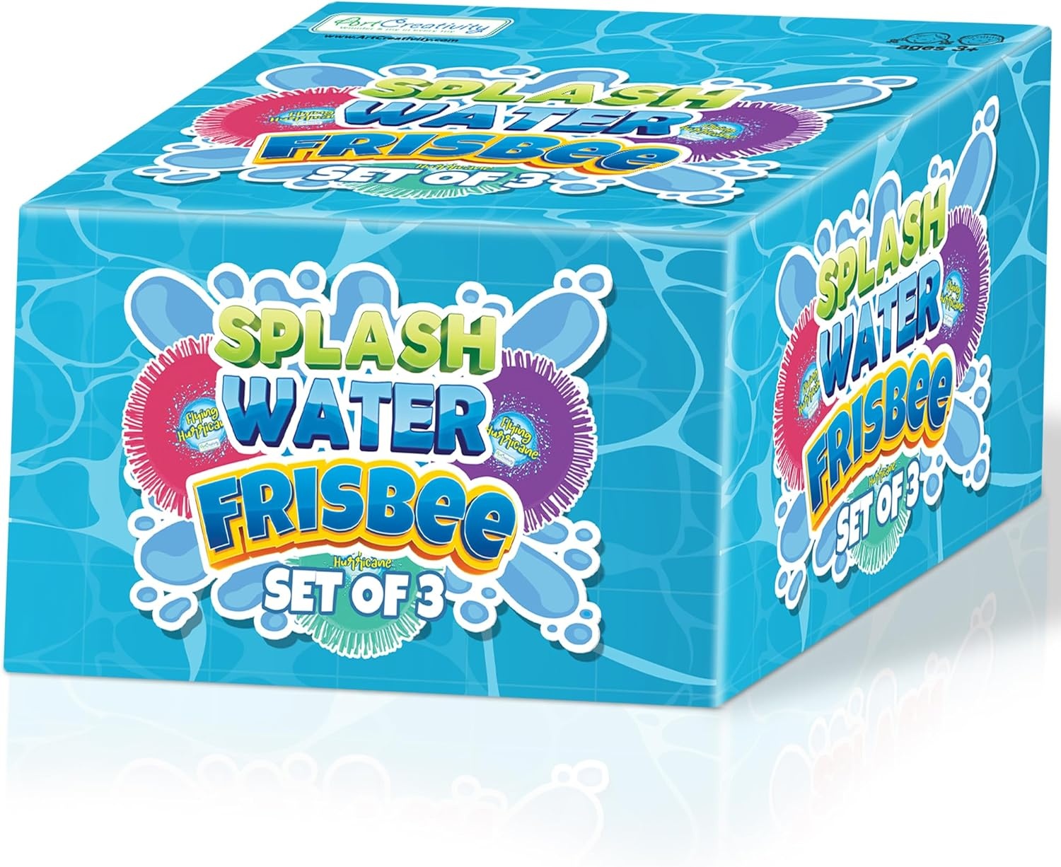 image:imageArtCreativity Splash Water Flying Disc Toys Set of 3 Water Splashing Flying Discs for Kids in 3 Bright Colors Backyard Games and Outdoor Summer Toys Water Toys for Kids and AdultsPink Purple Turquoise