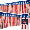 ArtCreativity Patriotic USA Fringe Decoration – 40ft x 13.75″ – Fourth of July Red White and Blue Decorations Include 6 Banners – USA Accessories for Parade Float, 4th of July Outdoor Party Backdrop