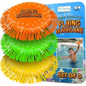 ArtCreativity Splash Water Flying Disc Toys, Set of 3, Water Splashing Flying Discs for Kids in 3 Bright Colors, Backyard Games and Outdoor Summer Toys, Water Toys for Kids and Adults(Green  Orange & Yellow)