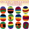 ArtCreativity Knitted Kickballs Hacky Sack, Set of 12, Hacky Sacks for Adults and Kids in Assorted Colors and Patterns, Hanky Sacks Footbag Indoor and Outdoor Toys, Goodie Bag Stuffers (Pack of 2)
