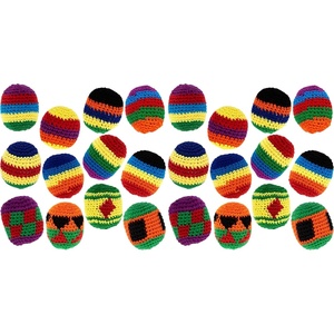 ArtCreativity Knitted Kickballs Hacky Sack, Set of 12, Hacky Sacks for Adults and Kids in Assorted Colors and Patterns, Hanky Sacks Footbag Indoor and Outdoor Toys, Goodie Bag Stuffers (Pack of 2)