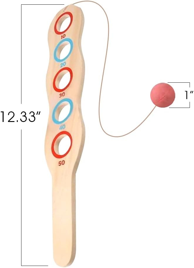image:imageArtCreativity Wooden Flip Paddle Game Set of 2 Wood Paddle Toy with Red Ball on String Outdoor Toys for Boys and Girls Beach and Backyard Games for Kids and Adults Great Gift Idea Pack of 21233 inches tall
