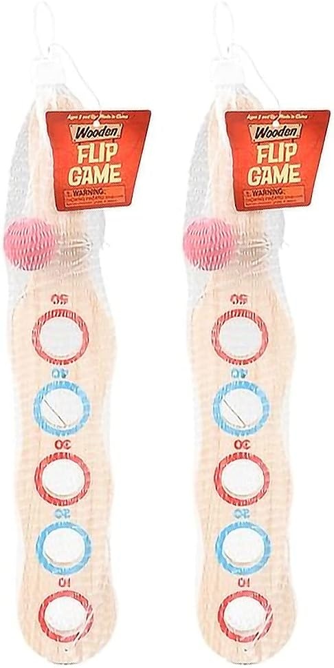image:imageArtCreativity Wooden Flip Paddle Game Set of 2 Wood Paddle Toy with Red Ball on String Outdoor Toys for Boys and Girls Beach and Backyard Games for Kids and Adults Great Gift Idea Pack of 21233 inches tall
