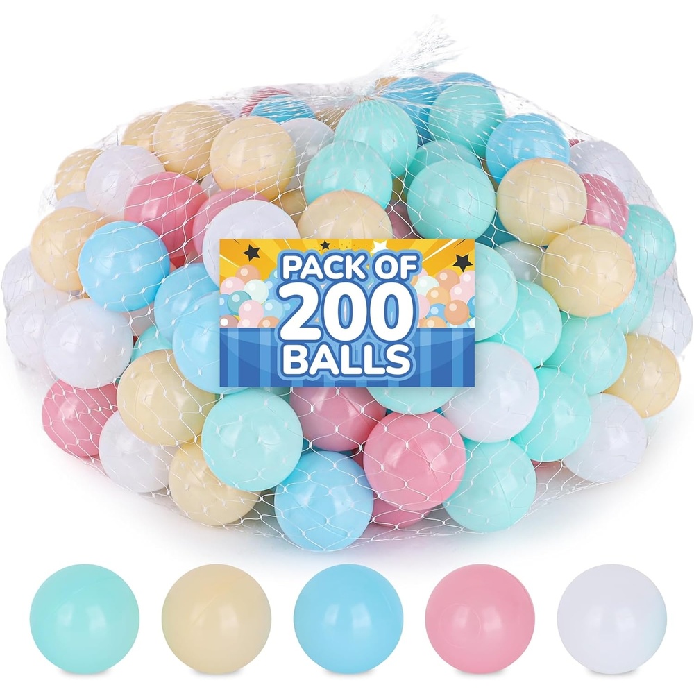 image:imageArtCreativity Plastic Balls for Ball Pit  Multicolors  Kids Plastic Toy Balls for Baby Kiddie Pool Water Toys Party Decoration  Reusable Play Toys  Birthday Gift for Toddler 200 Count