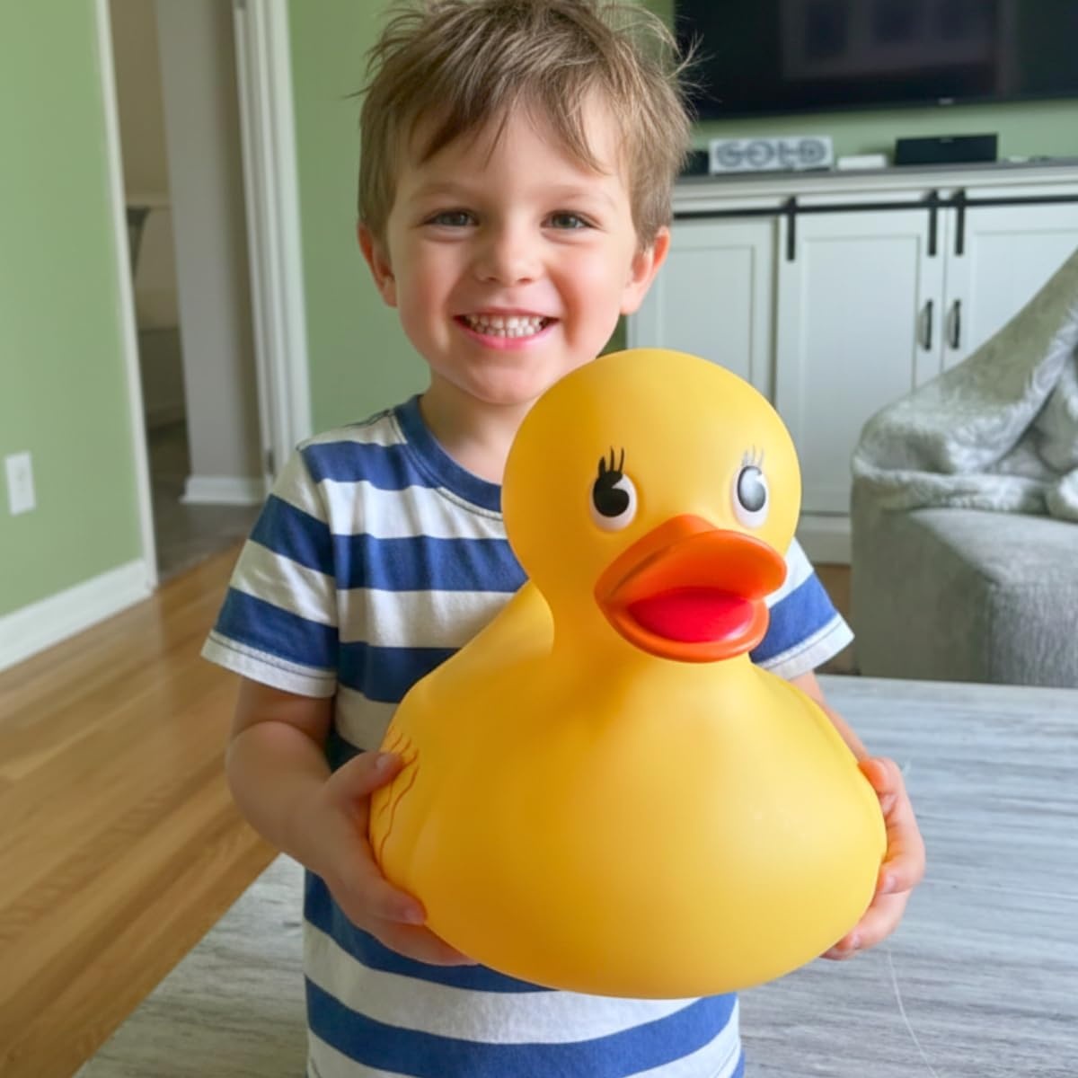 image:imageArtCreativity 10 Jumbo Rubber Duck Bath Toy 10 Inch Big Large Rubber Duck with 2 Mini Duckies Classic Yellow Giant Ducky Bath and Beach Toys for KidsYellow Giant Ducky