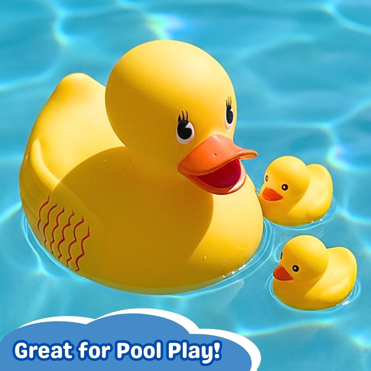 image:imageArtCreativity 10 Jumbo Rubber Duck Bath Toy 10 Inch Big Large Rubber Duck with 2 Mini Duckies Classic Yellow Giant Ducky Bath and Beach Toys for KidsYellow Giant Ducky