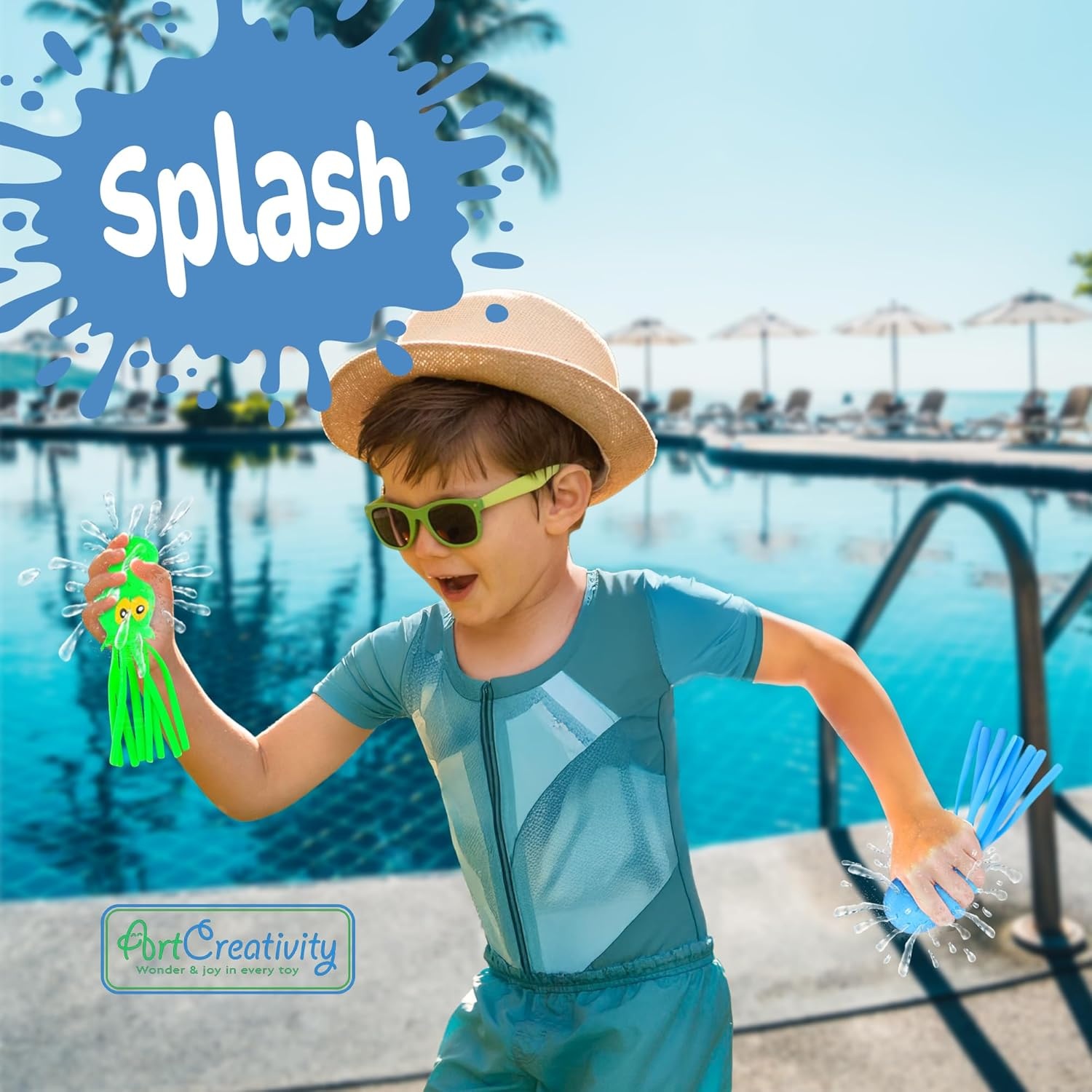 image:imageArtCreativity Octopus Water Balls Pack of 6 Pool Toys for Toddlers 35 Sensory Stress Relief Toy for Kids Beach Water Toys amp Swimming Toy for Toddlers Cute Goodie Bag Fillers for Boys amp Girls6 Octopus Balls